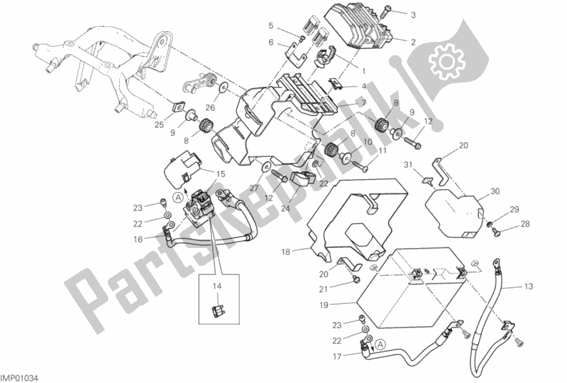 Alle onderdelen voor de Batterijhouder van de Ducati Supersport S Brasil 937 2020